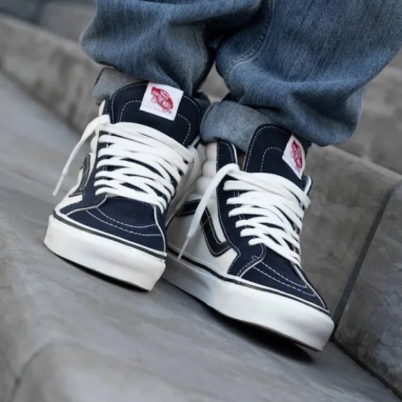 VANS SK8-HI OG Navy White Black - Picture 7 of 12